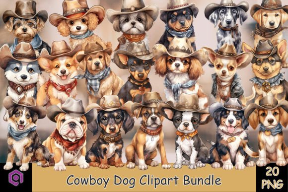 Cowboy Dog Clipart Bundle 20 PNG Review