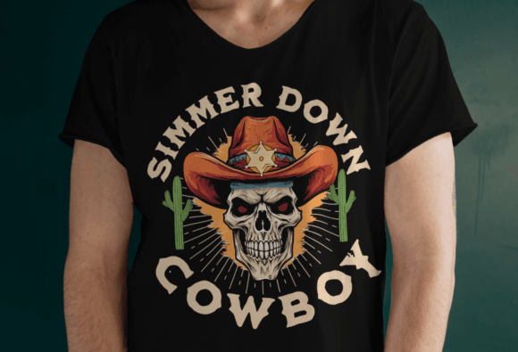 Simmer Down Cowboy Png, Cowgirl Design